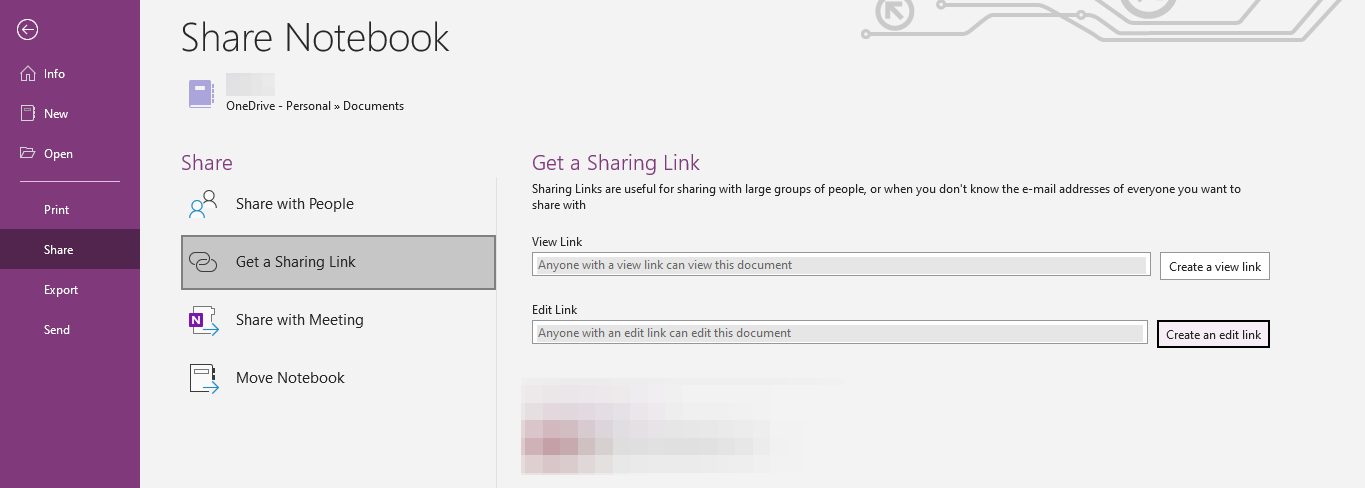 Creating an Edit Link to Share Notebook to Others in OneNote