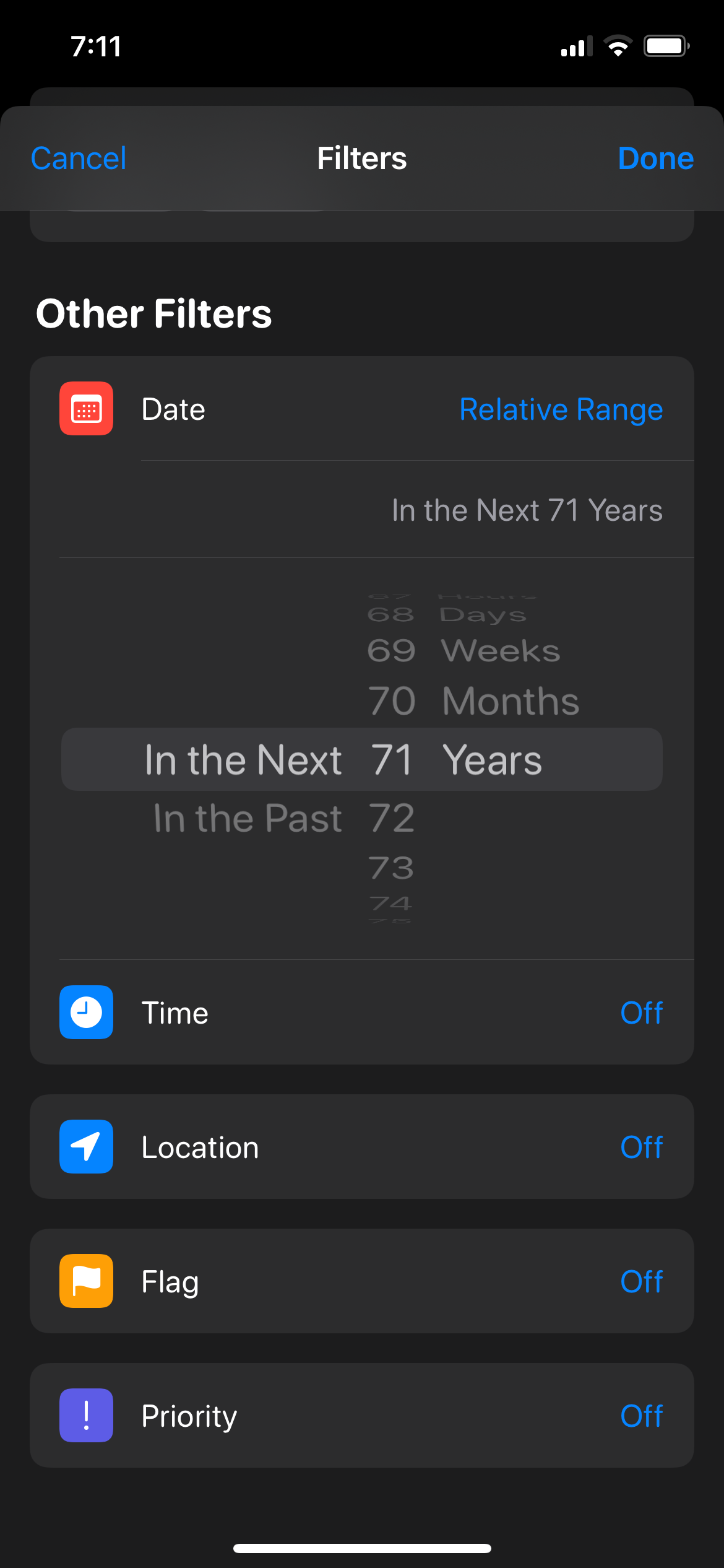 Date Filter on Reminders