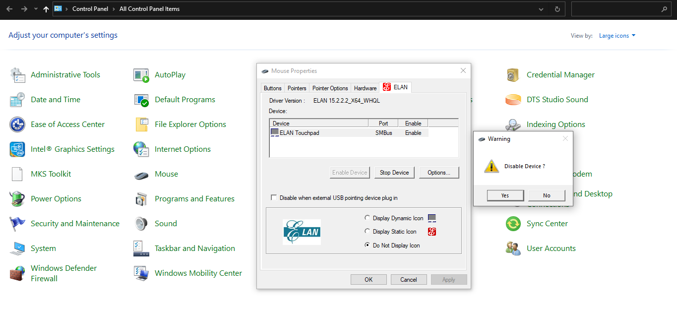 Disabling-Touchpad-In-Mouse-Properties-In-Windows-10