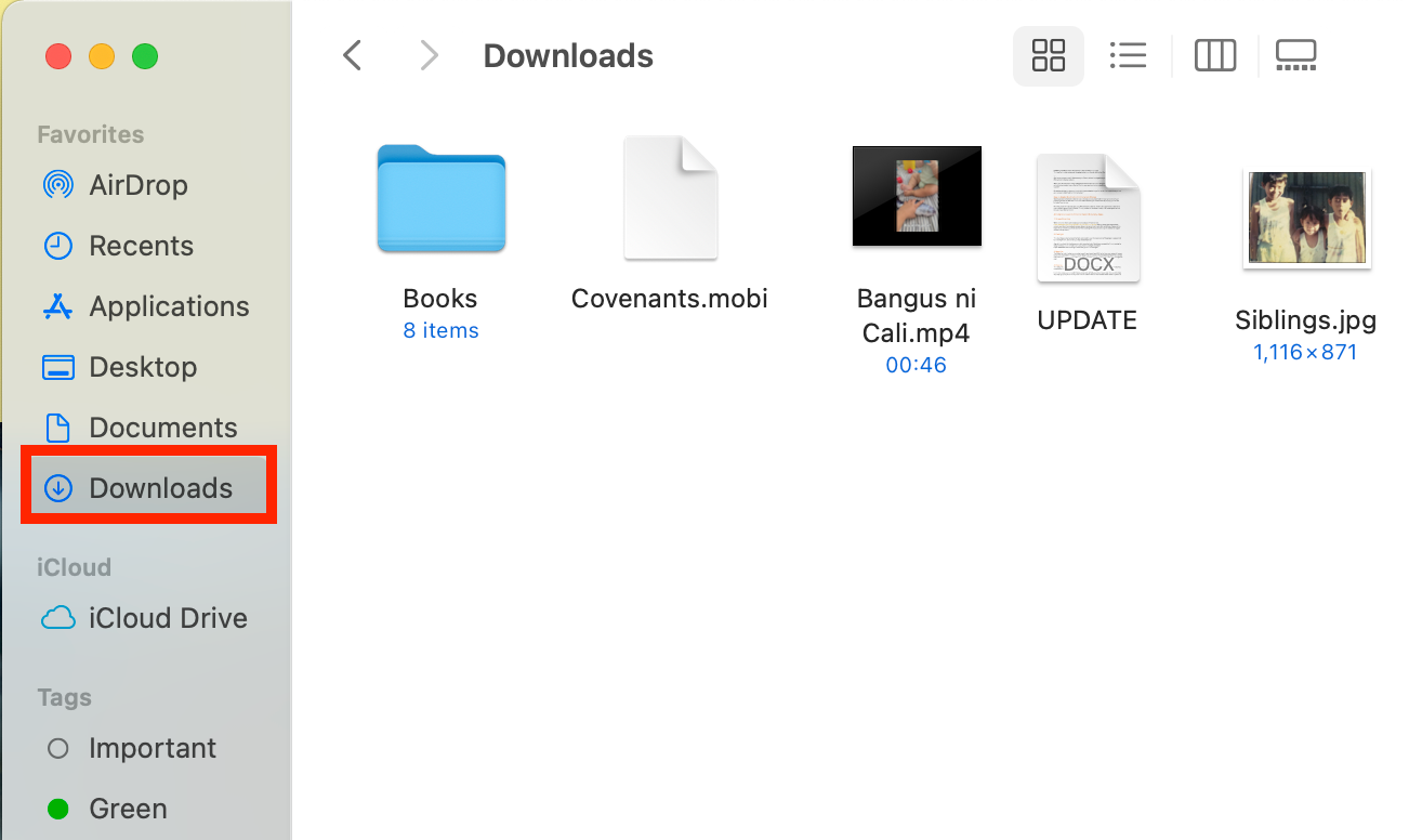 Downloads on Finder Sidebar