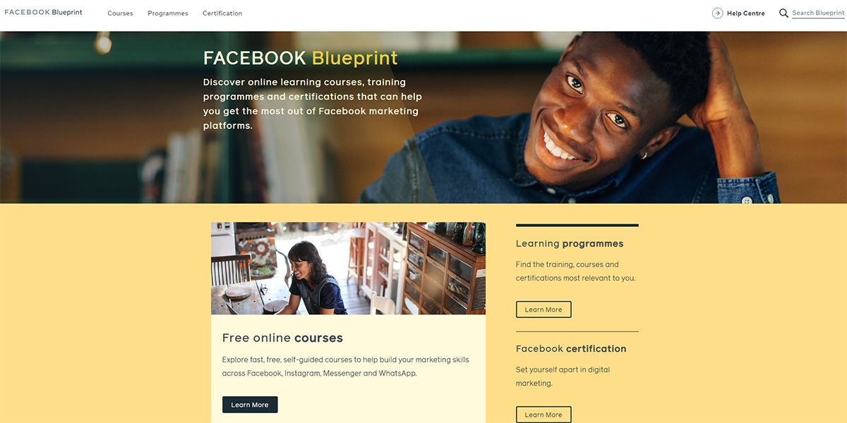 A visualization of Facebook Blueprint website