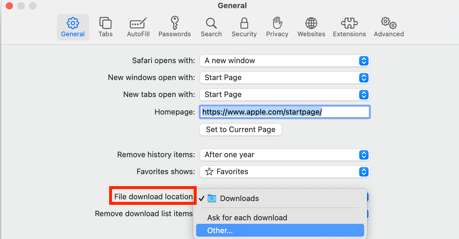 downloads folder in safari