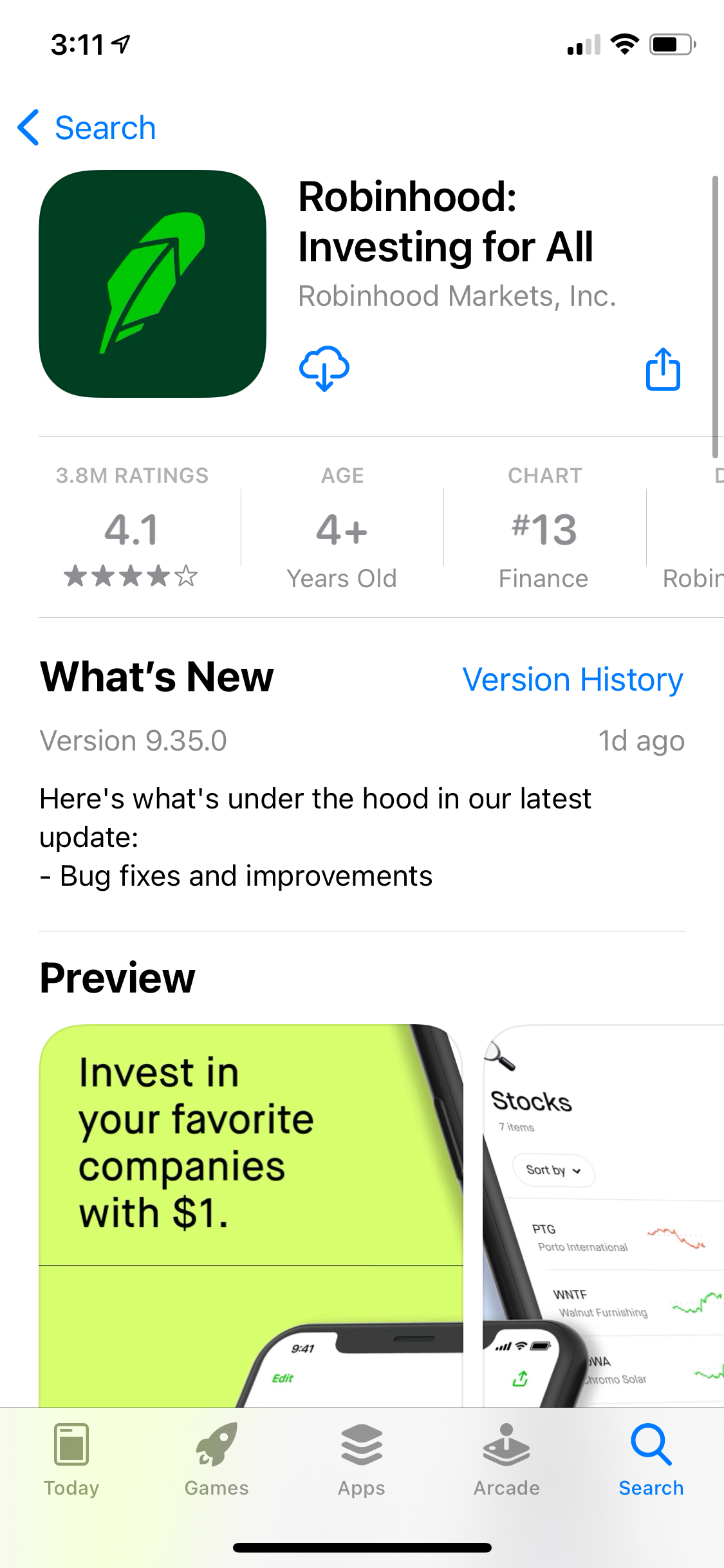 robinhood app download page