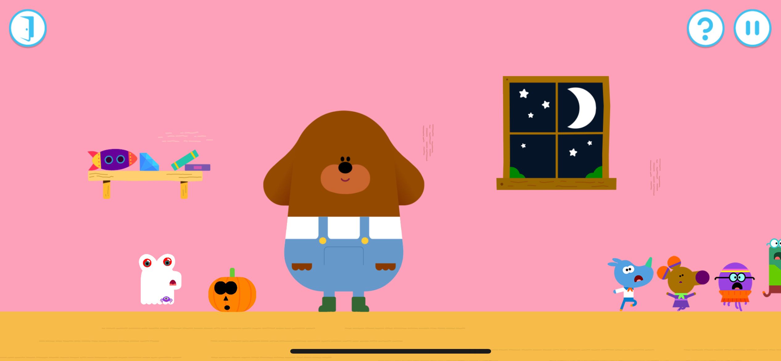 Hey Duggee Spooky Badge App Screenshot, showing all the characters