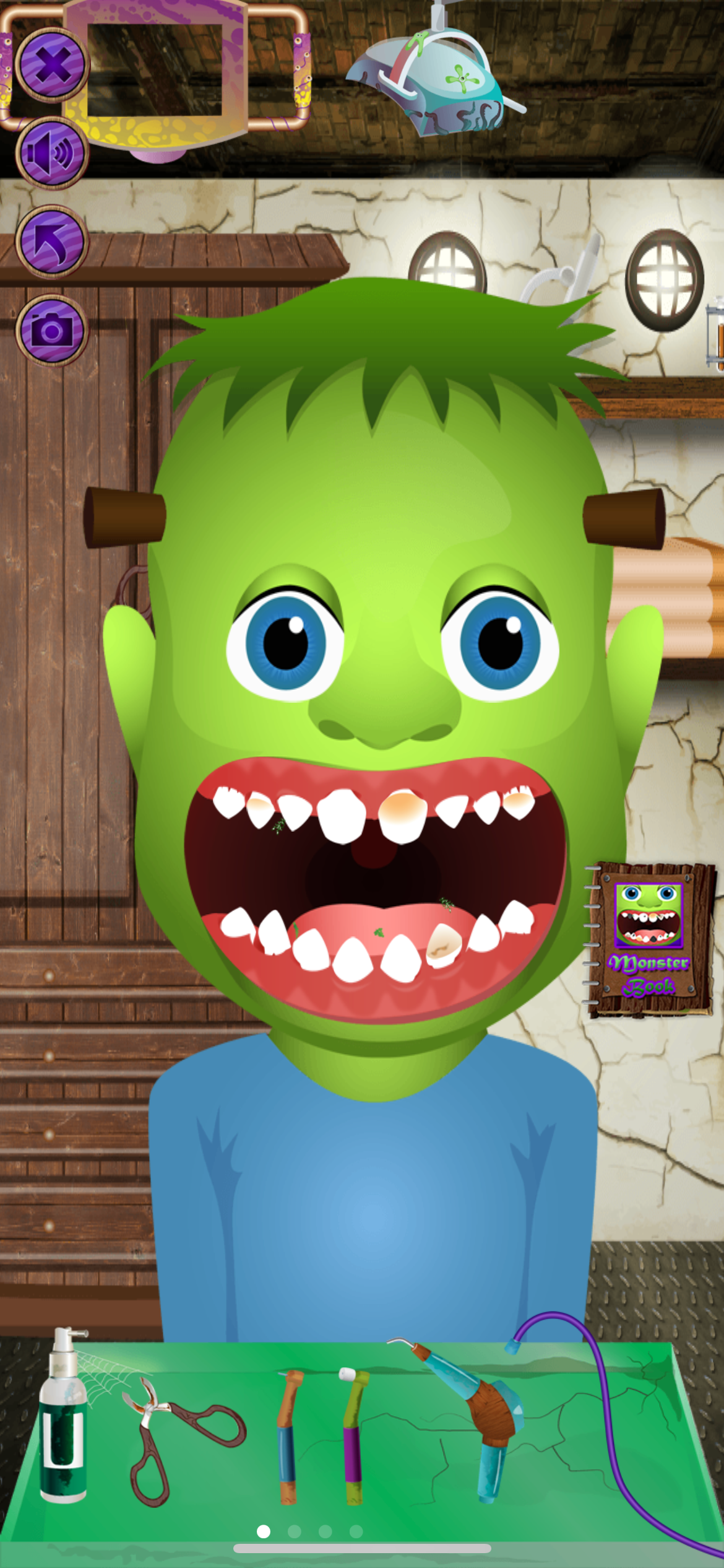 Monster Dentist App Screenshot, showing the first monster in the game