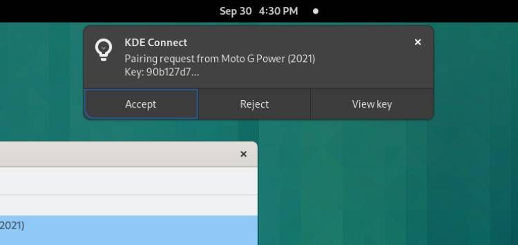KDE-Connect-connection-request