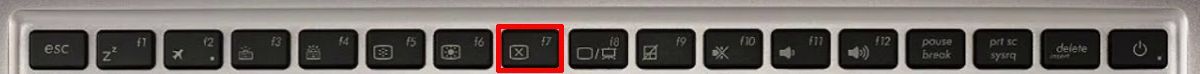 Laptop Keyboard F row with screen off hotkey