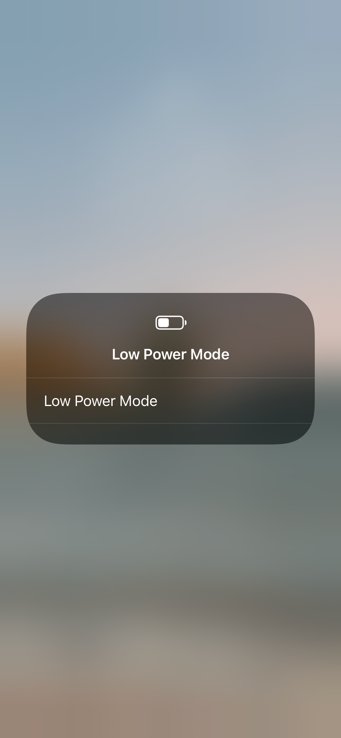 Low Power Mode Prompt
