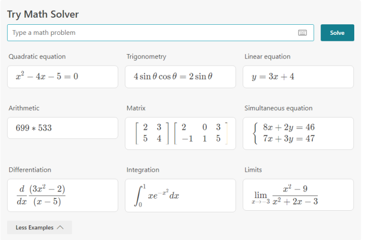 Microsoft Math Solver - 6 strumenti per aiutarti a risolvere problemi di matematica difficili