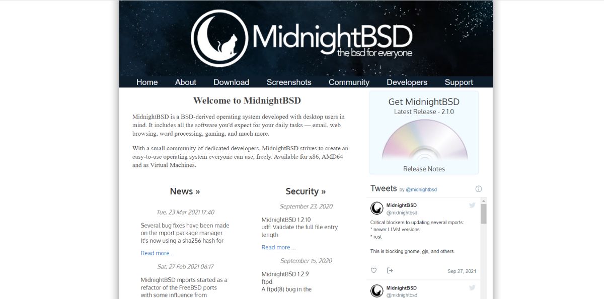 MidnightBSD website