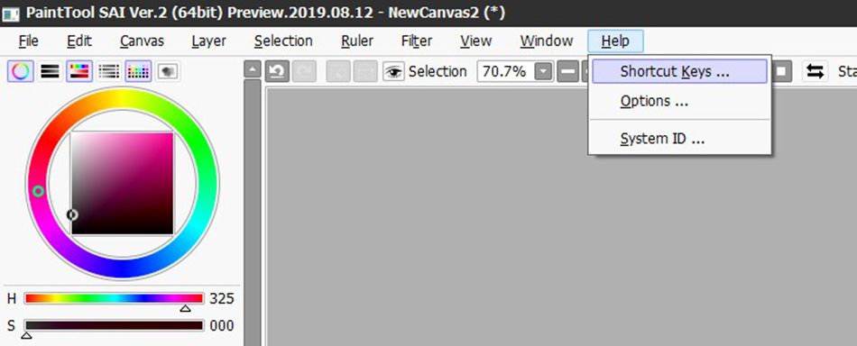 paint tool sai 2 changing ruler size