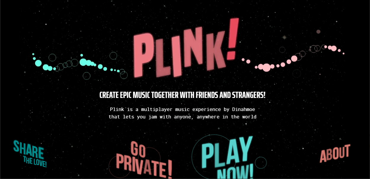 A Screenshot Of PLINK!'s Landing Page