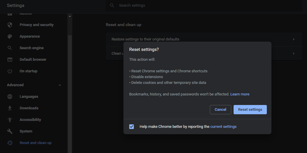 Resetting-Settings-In-Chrome