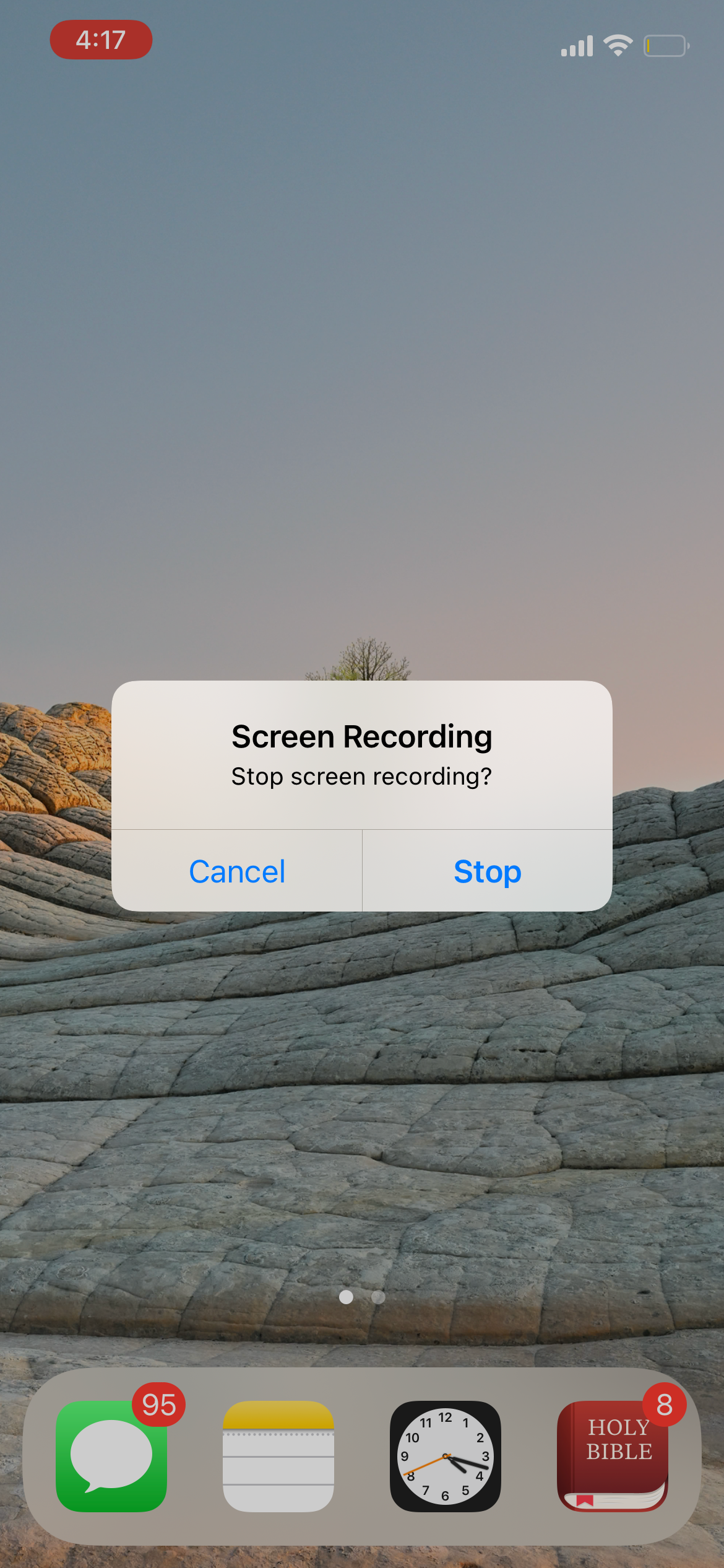 Screen Recording Stop Prompt