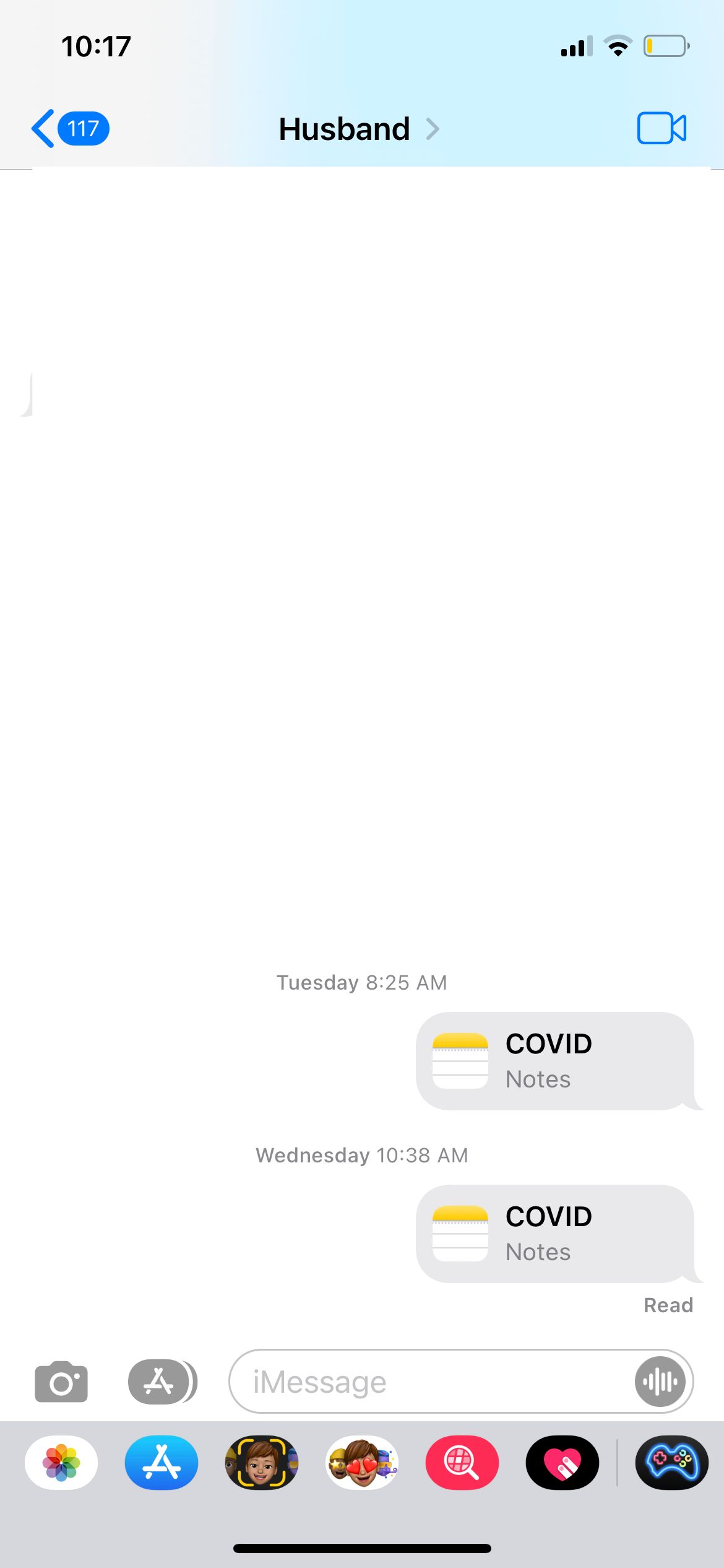 Sharing Notes Through iMessage