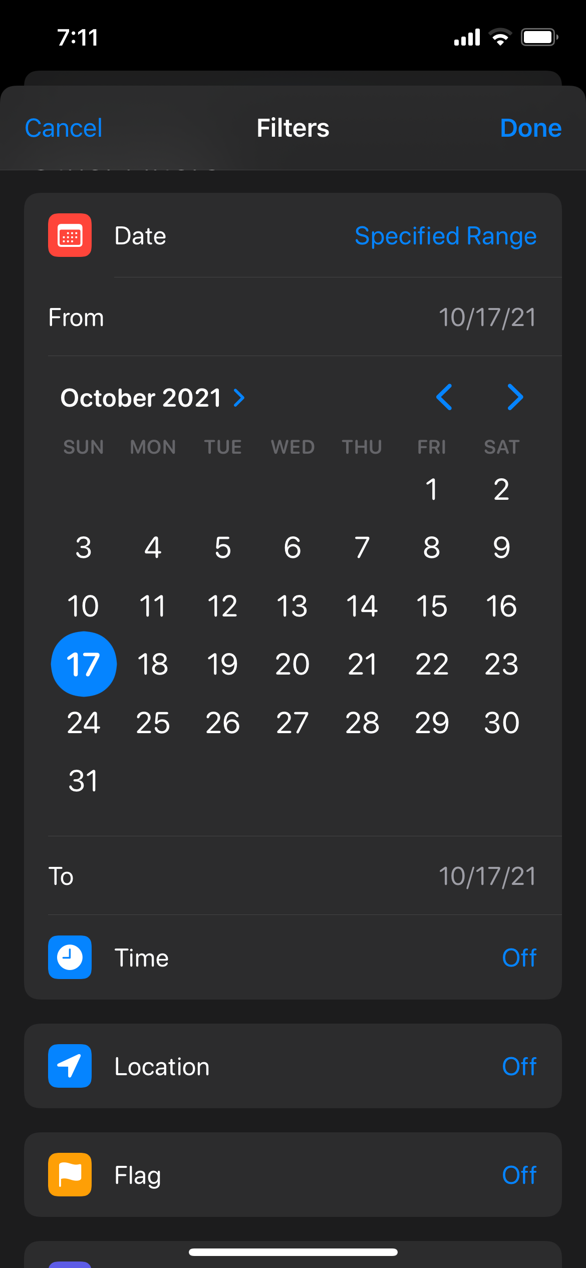 Specified Range Date Filter on Reminders