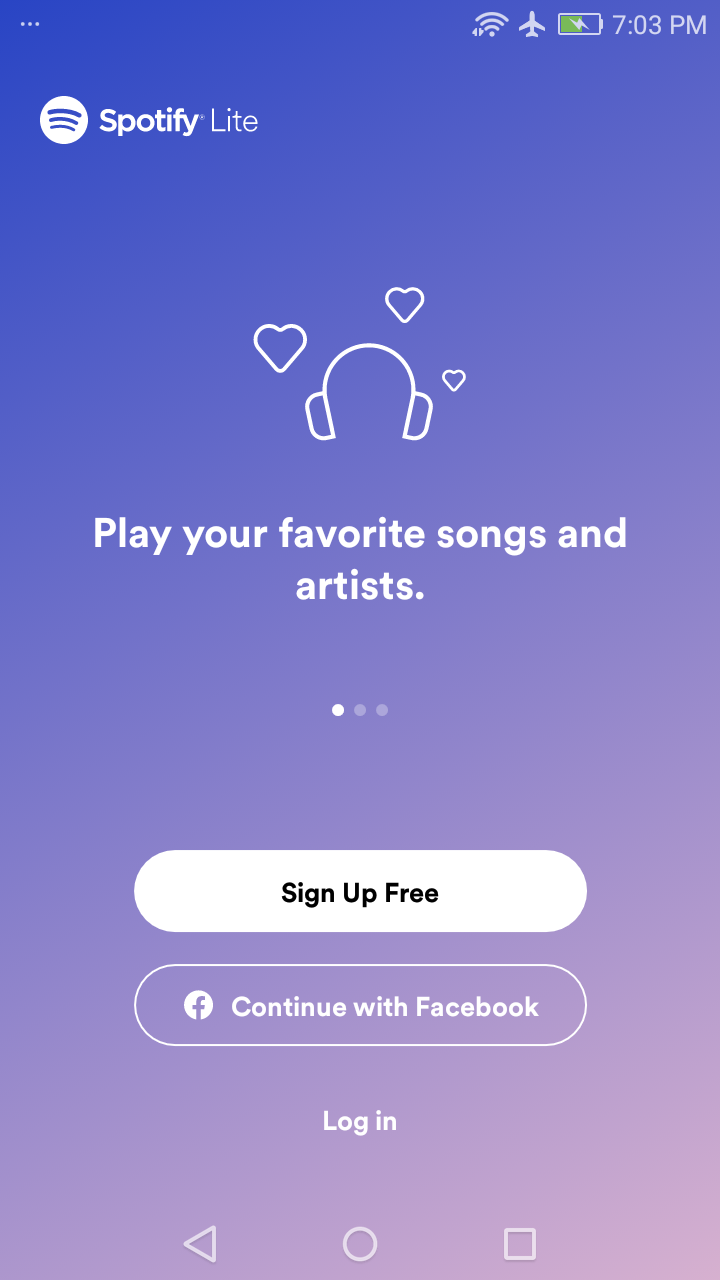 Spotify Lite - Sign Up