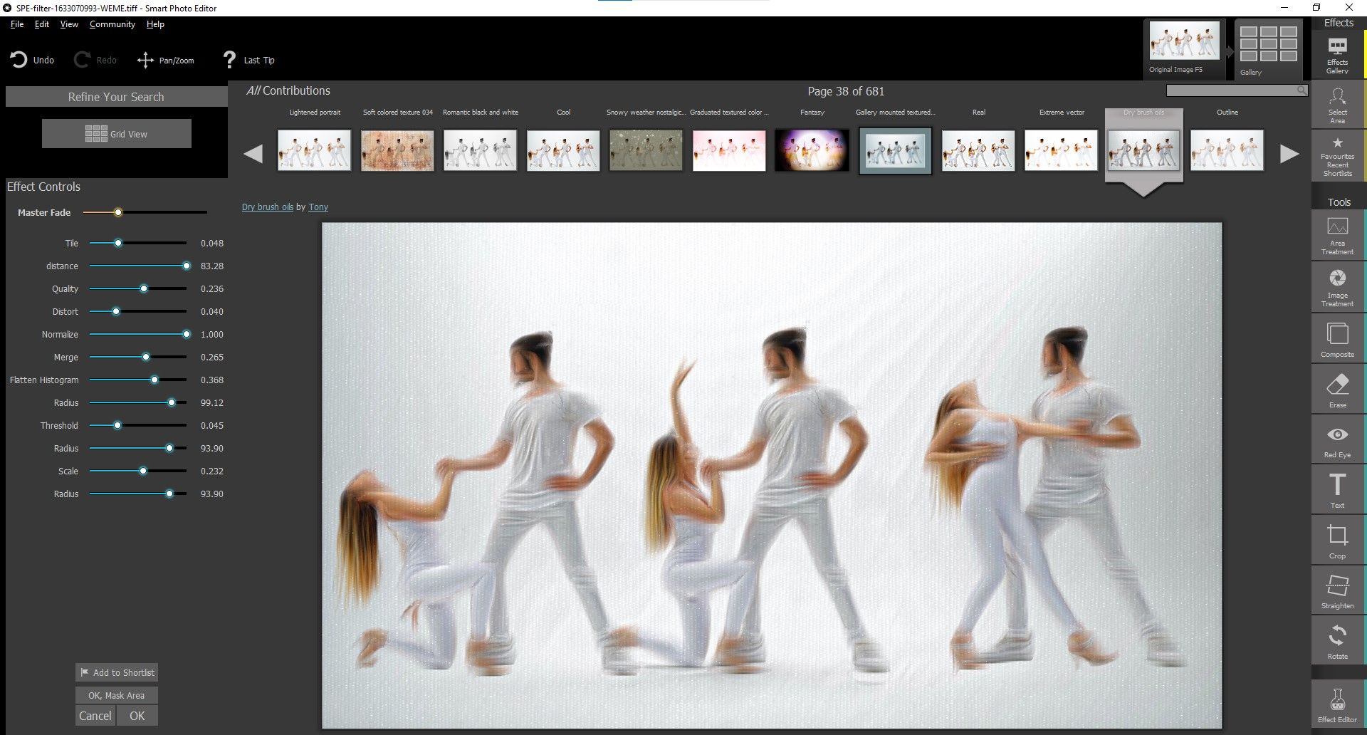 New effect selected.