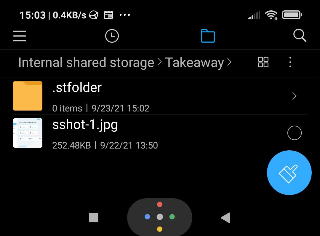 By default, Syncthing-Fork stores shared folder in your smartphone's storage root folder.
