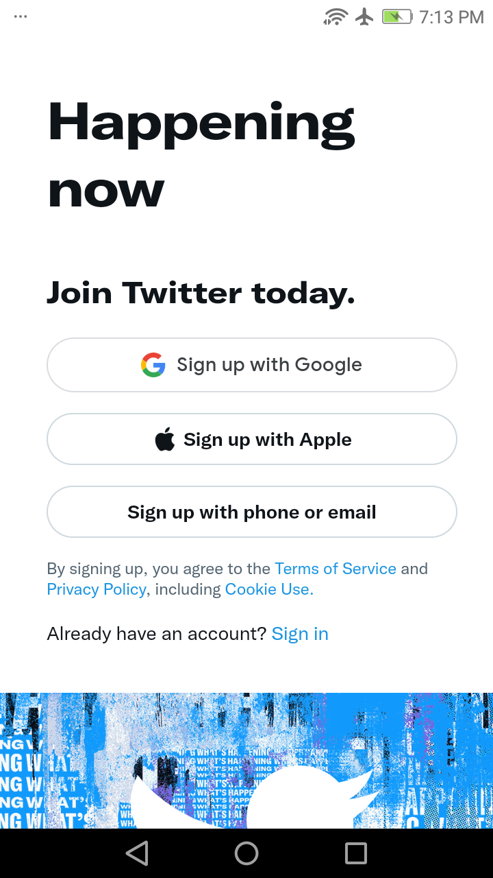 Twitter Lite - Sign Up