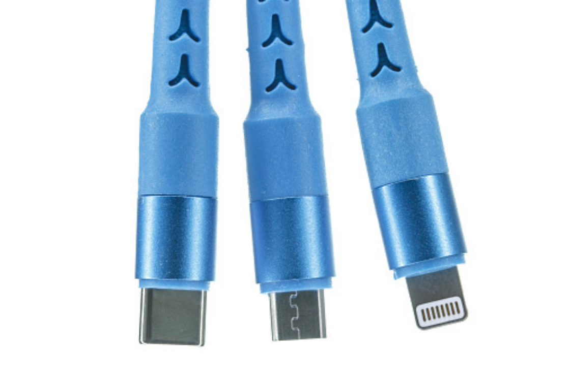 Micro-USB, type C, and Lightning connectors 