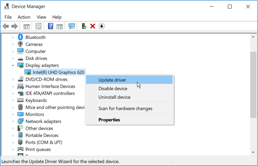 Updating the Display drivers on Windows