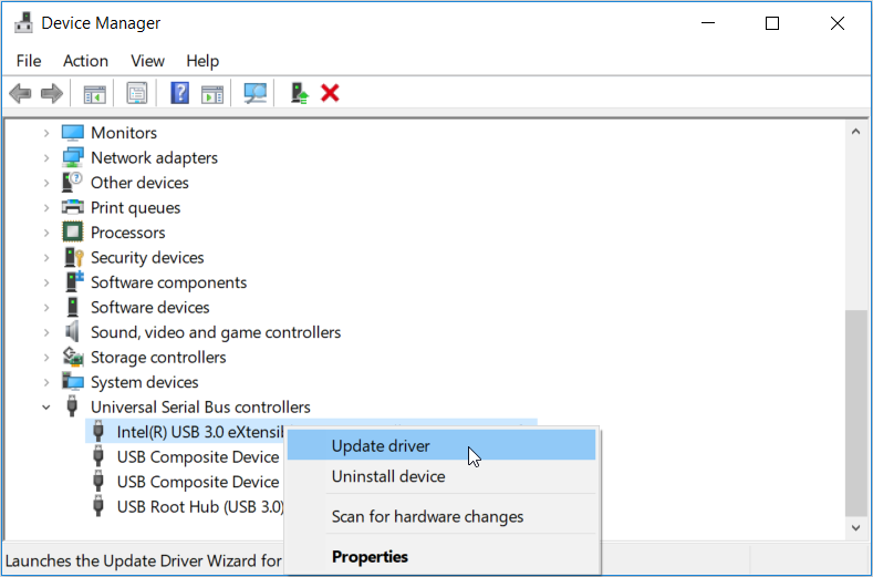 Updating the USB drivers