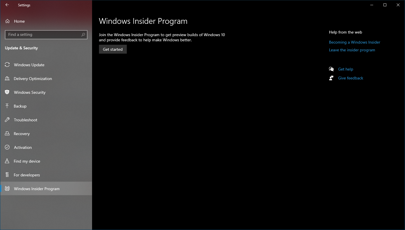 Windows Insider Program 1