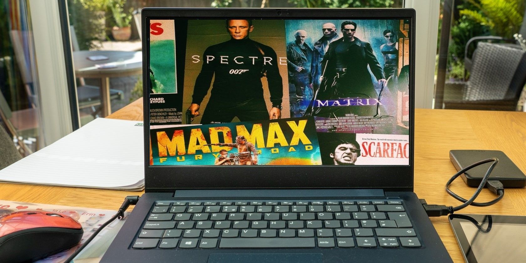 Windows Laptop with Movie Themes on the Screen