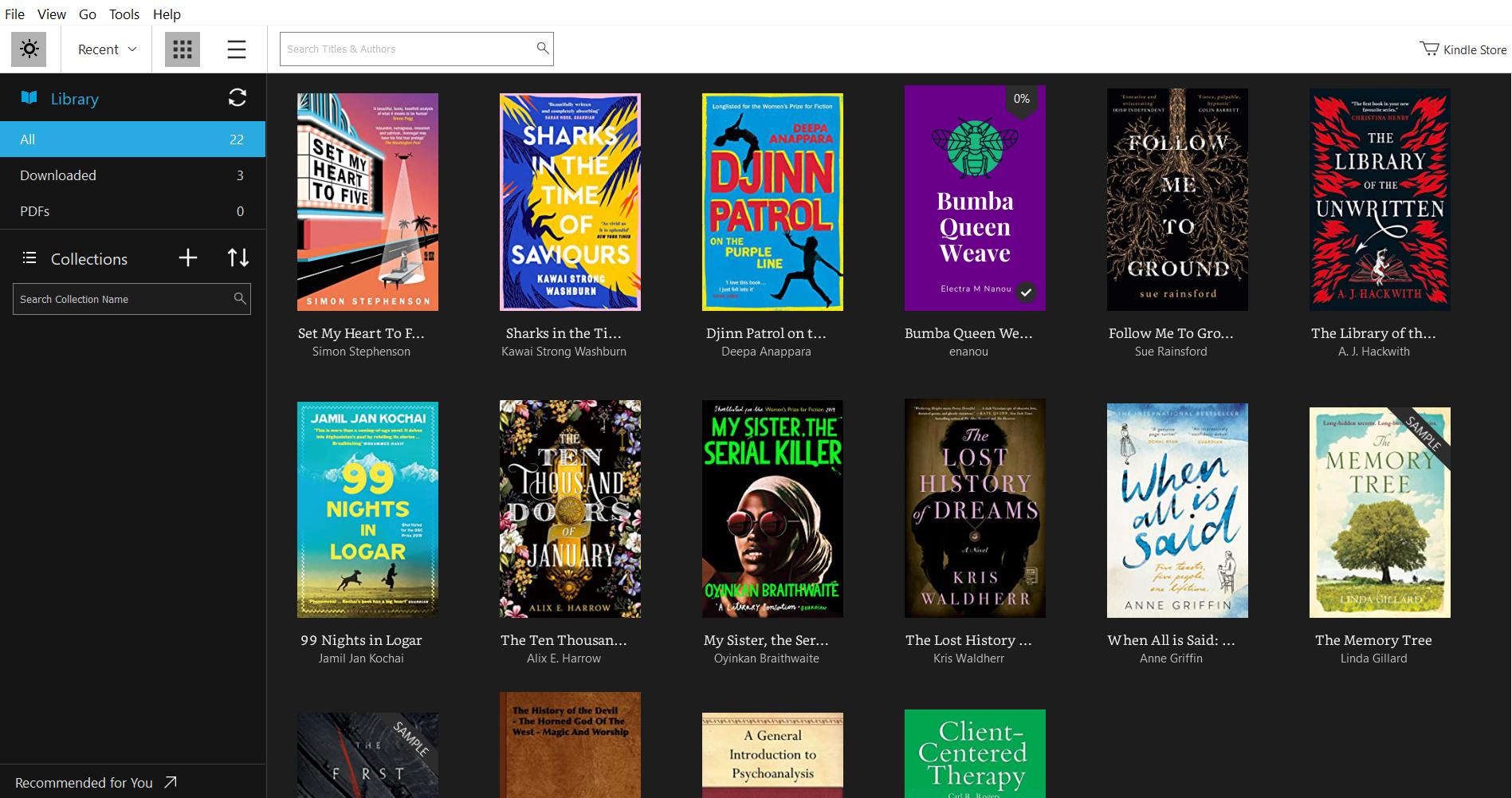 Amazon Kindle Library on PC App