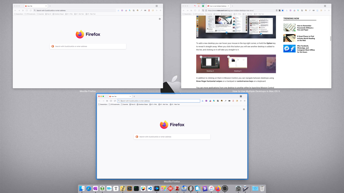 how to work with multiple desktops on mac