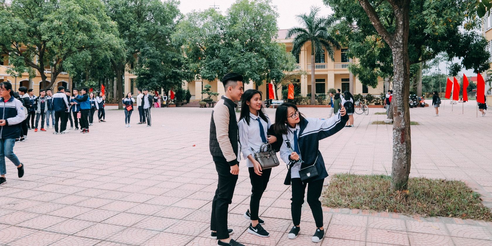 Photo of students taking a selfie
