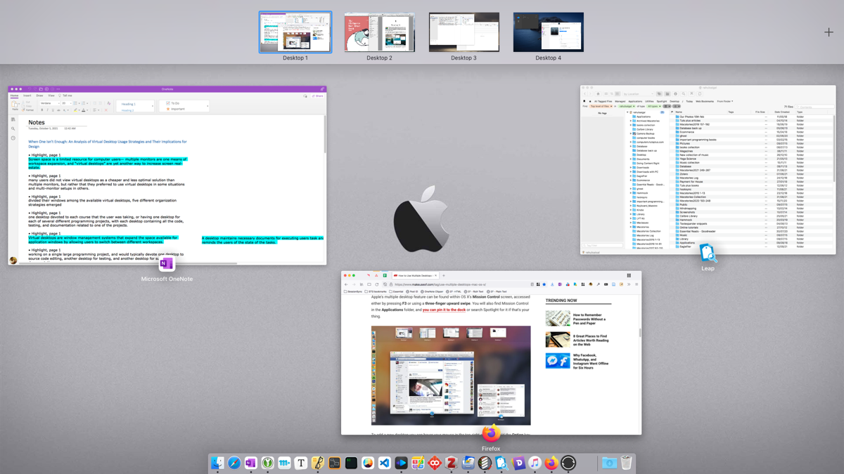how to view multiple desktops on mac