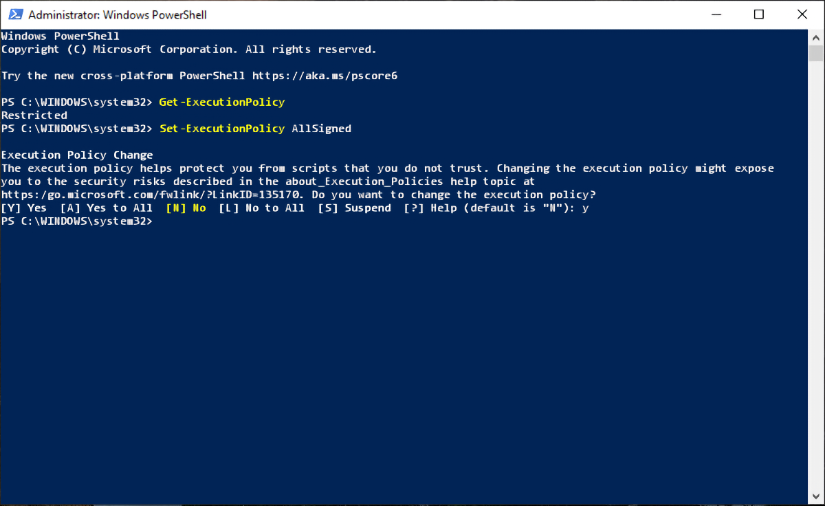 bypass execution policy in powershell