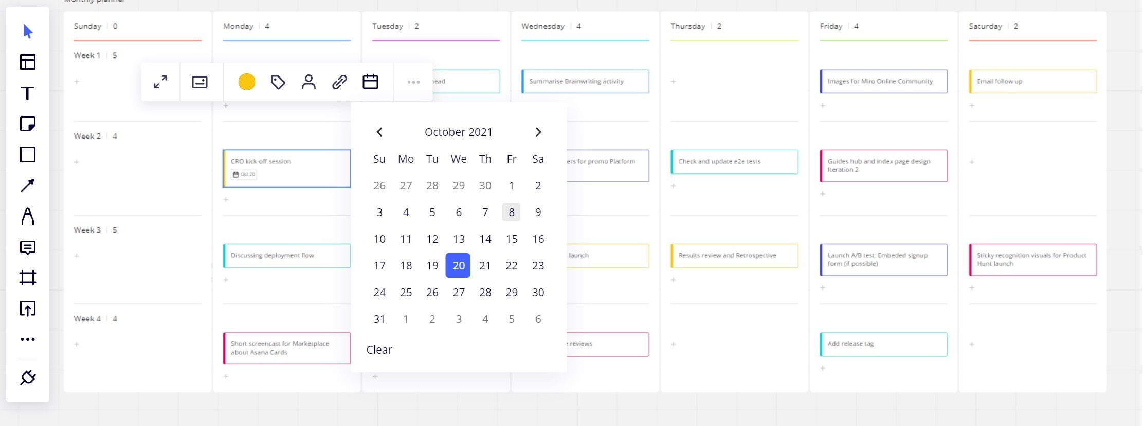 How to Create a Monthly Planner on Miro