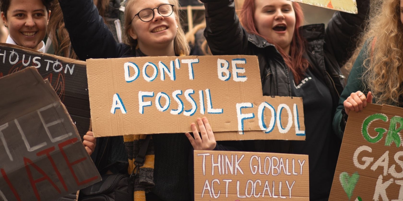 group of people campaigning climate change