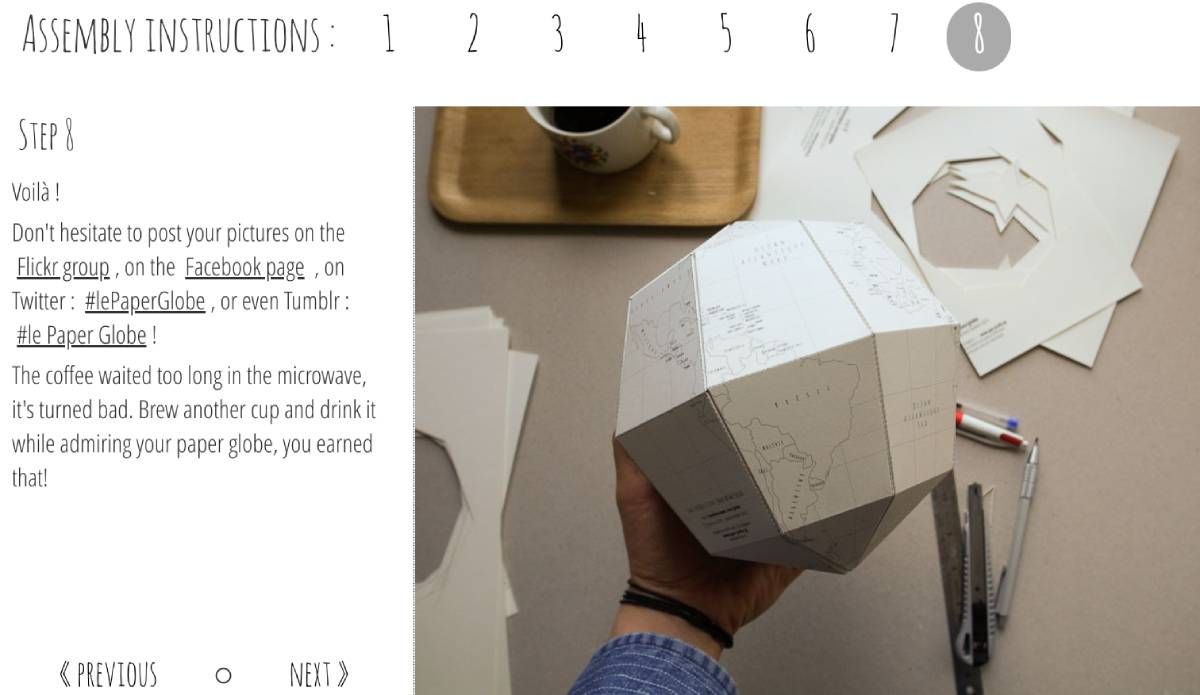 Le Paper Globe is cool and creative project to make a globe of the Earth with printable paper