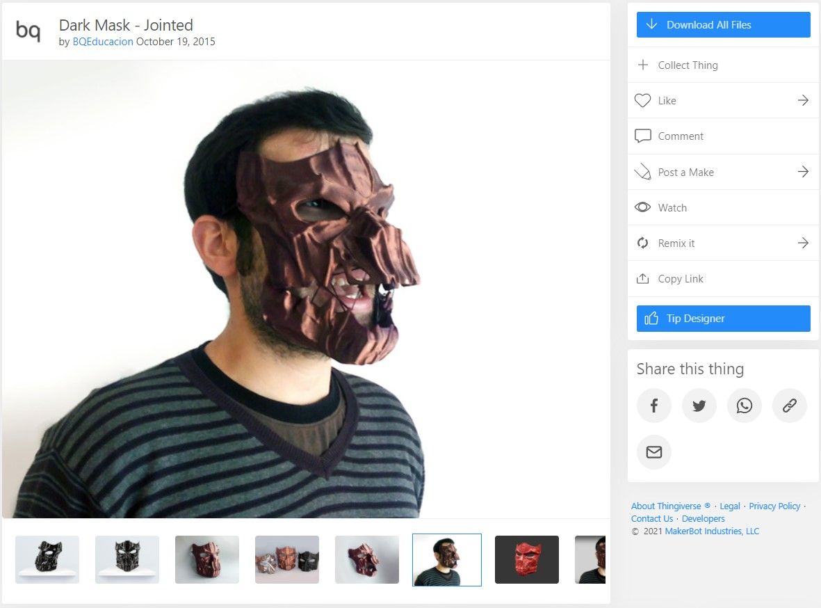 dark mask project - 4 spaventosi progetti di stampa 3D per questo Halloween