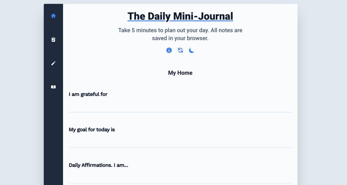 The Daily Mini-Journal is a simple web app to plan your day in five minutes