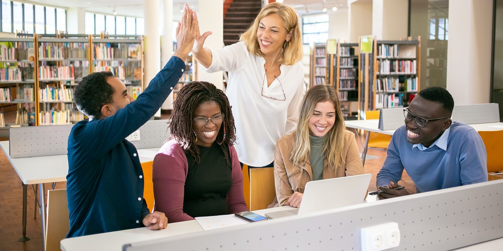 A group of people in the office