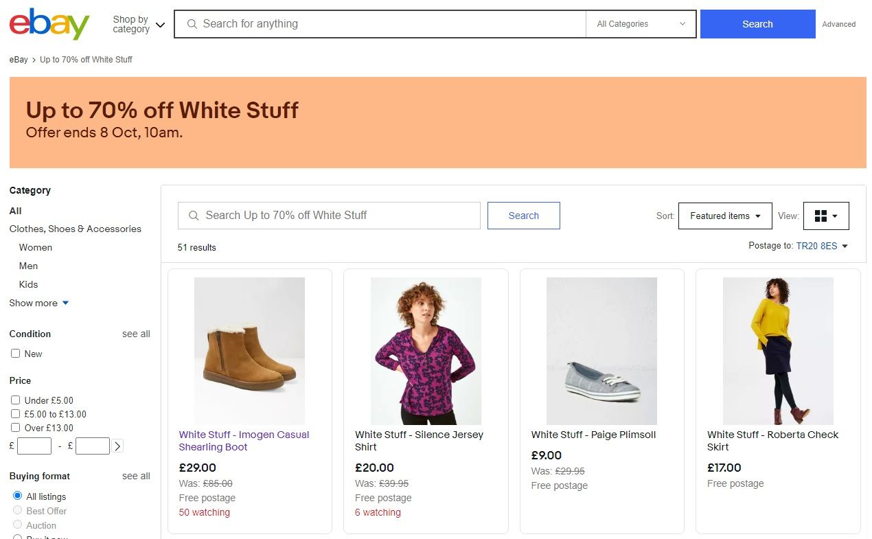 ebay white stuff store