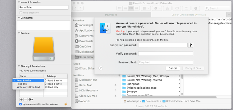 encrypt external hard drive Mac