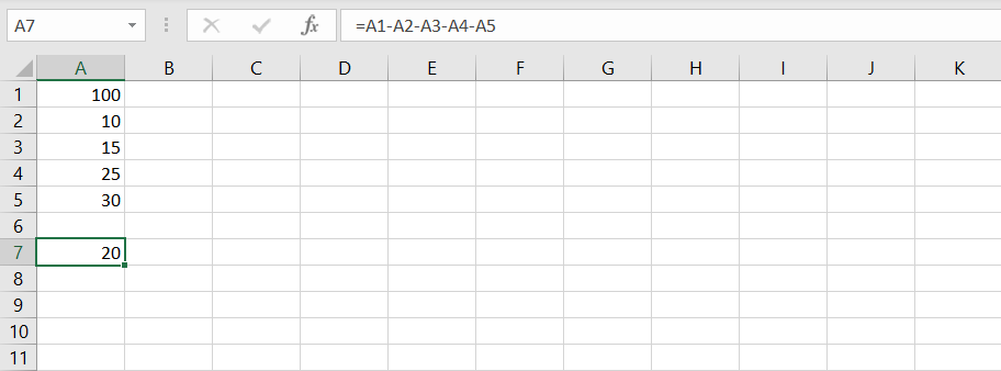 How To Subtract In Excel 3111