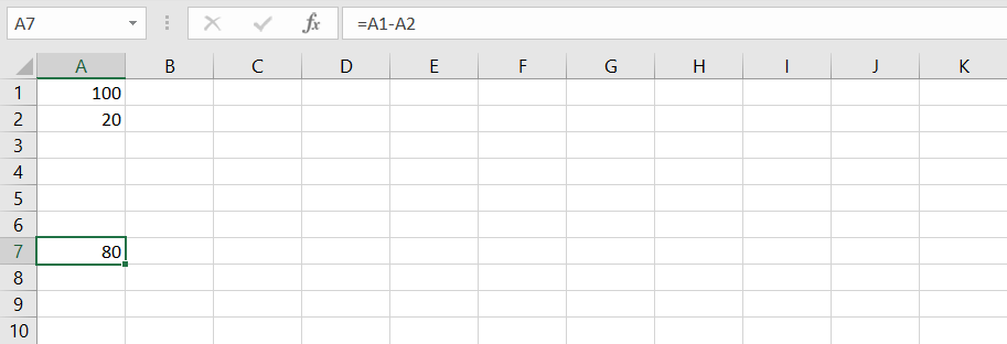 How To Subtract In Excel