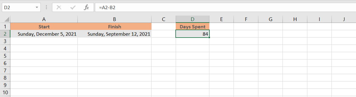 How to subtract in excel