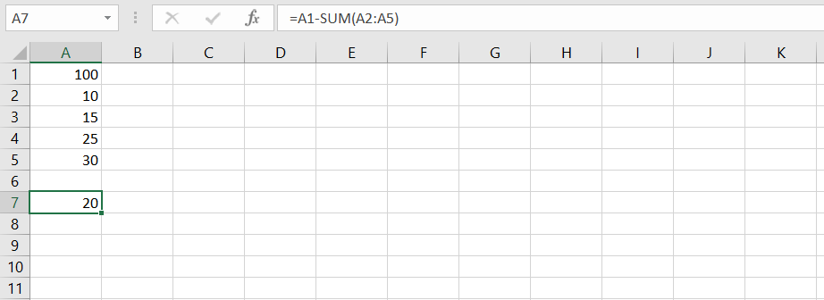 How To Subtract In Excel 8791