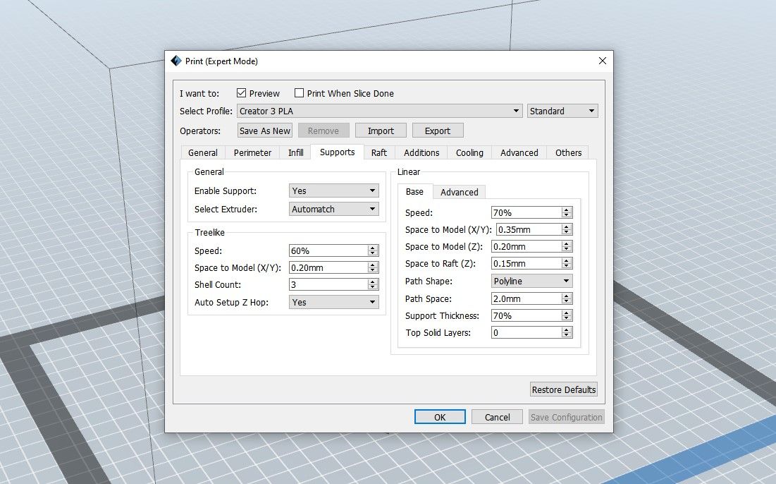 flashprint supports - Impostazioni della stampante 3D FDM e cosa fanno