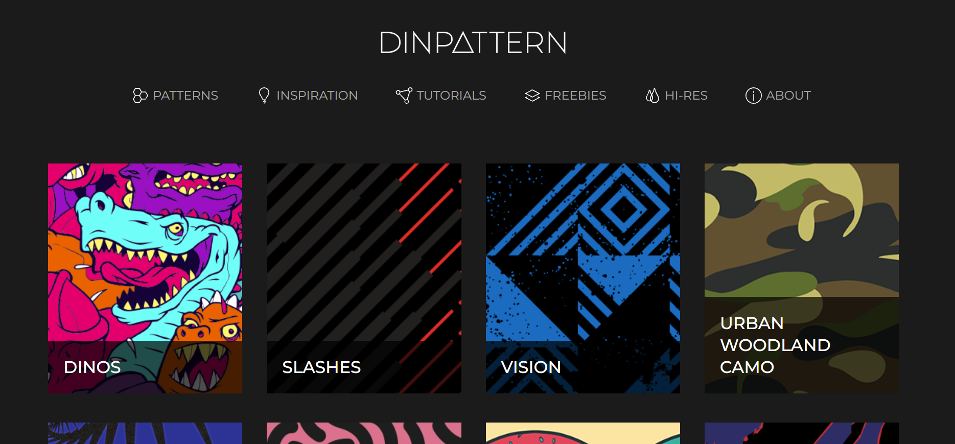 The DinPattern homepage.