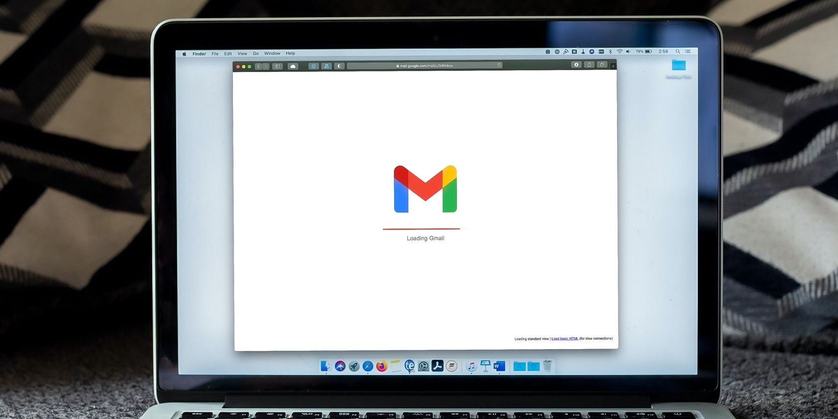 gmail website on laptop screen