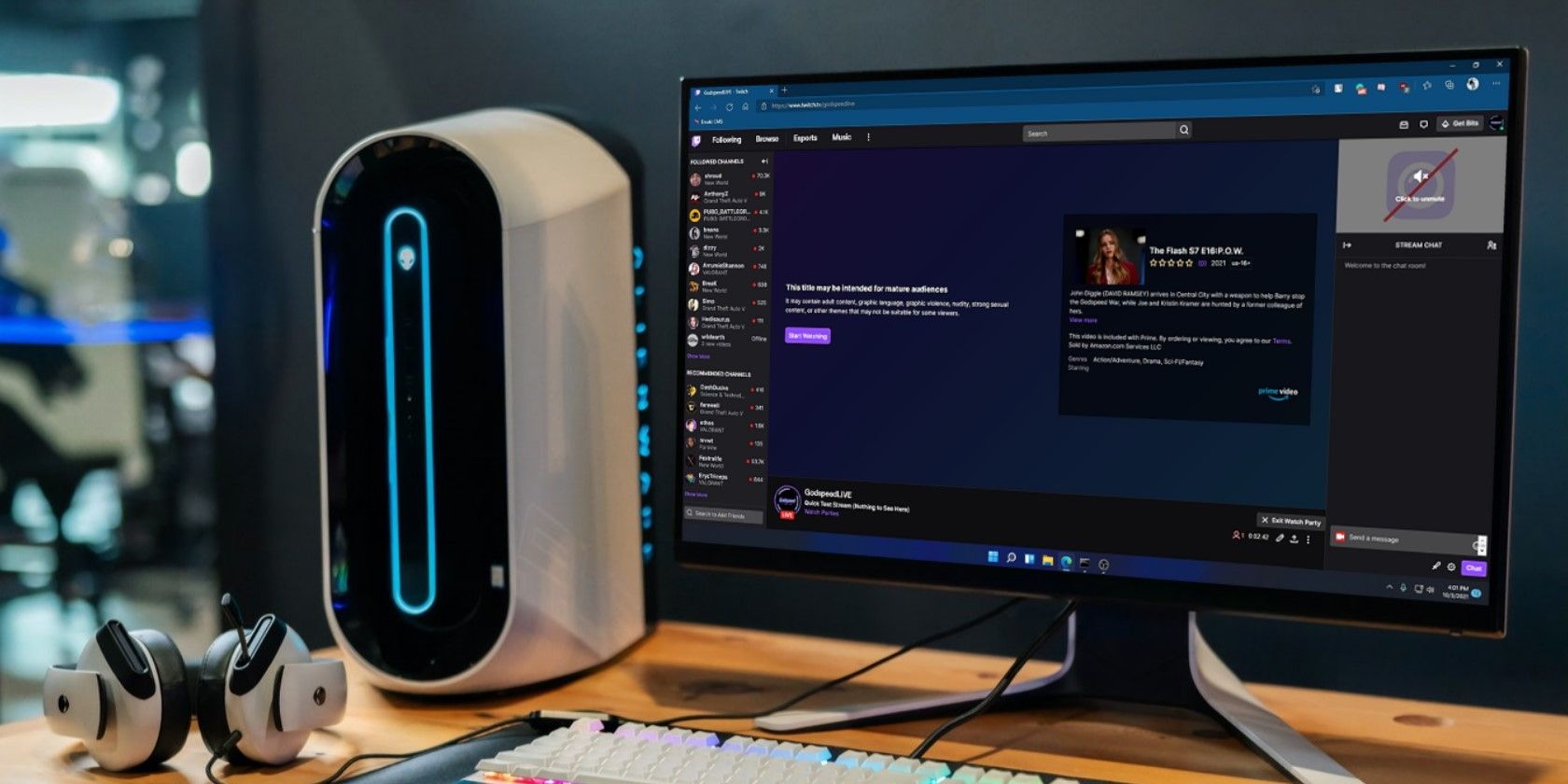 Streaming Twitch Watch Party on a PC
